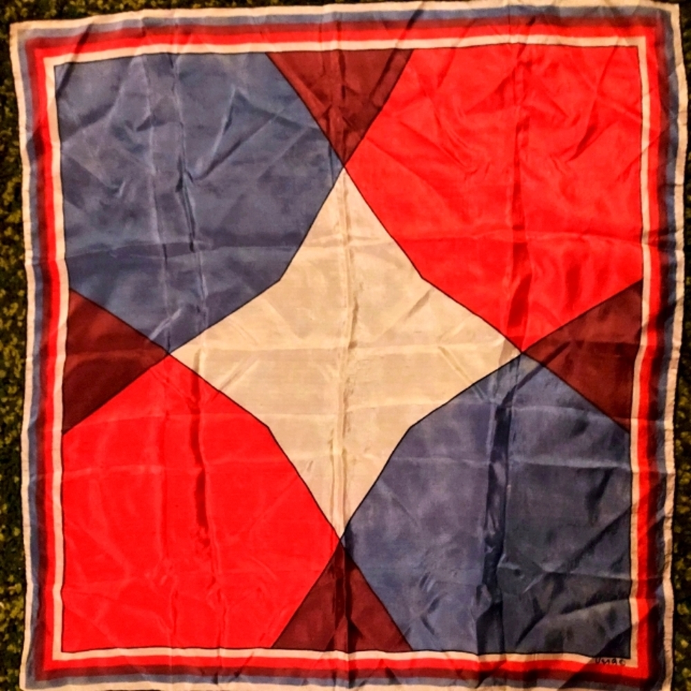 Vintage 1940's geometric silk Vera Neumann scarf